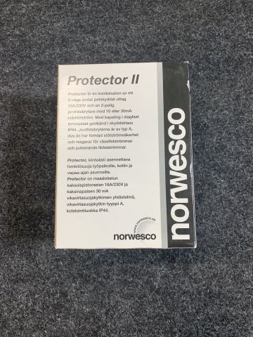 900180-4 Wall socket Norwesco 470055 with earth fault circuit breaker, black