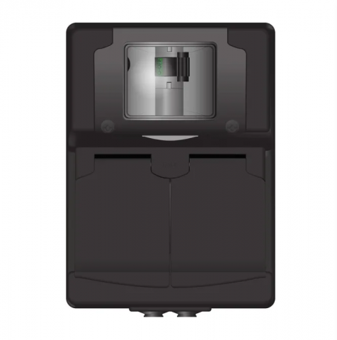 900180-1 Wall socket Norwesco 470055 with earth fault circuit breaker, black