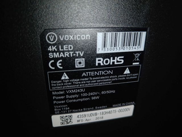 754378-6 43 "4K Smart TV Voxicon VXM243U