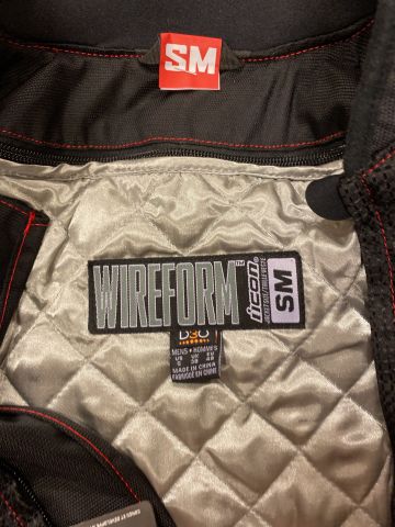 901203-3 Motorcycle jacket with Brand Icon Model wireform red Size sm - Shipping included