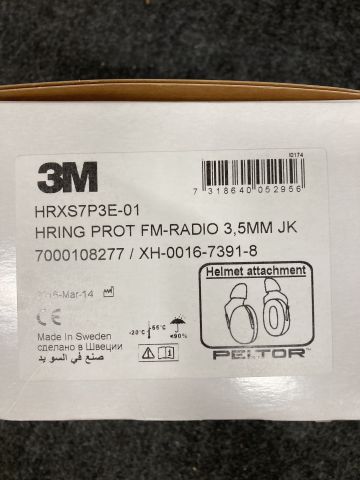 901372-2 6 hearing protection 3M Peltor radio with helmet mount