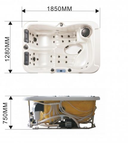 903469-2 Tilda whirlpool, 185x128, ozone cleaning, Bluetooth speaker, lighting- sw1601