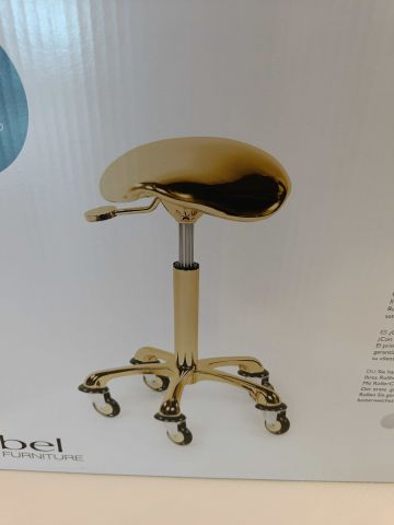 888617-4 Saddle chair Sibel Rollercoaster Gold