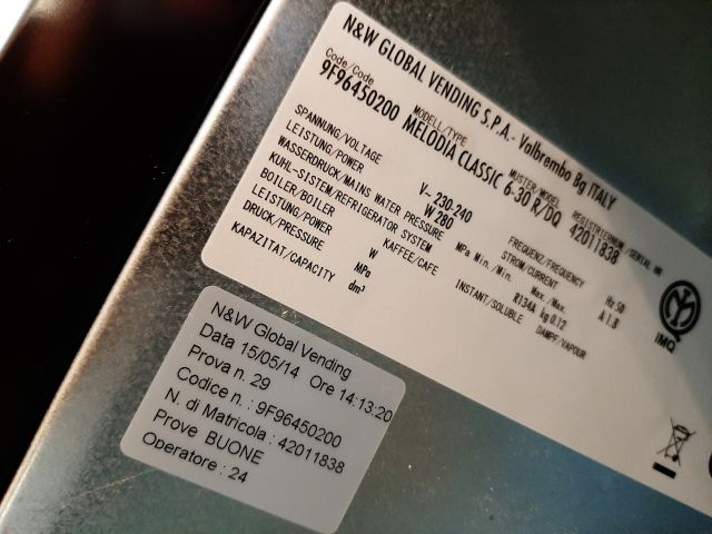 868160-9 Vending Machine - Melodia Necta Classic 6-30R / DQ