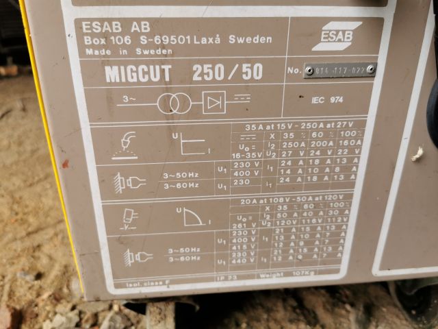 905076-4 Welding ESAB power Migcut 250/50