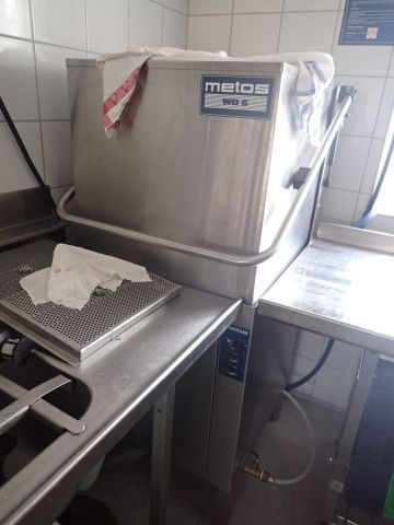 778198-6 Dishwasher Metos WD6 with stainless steel benches