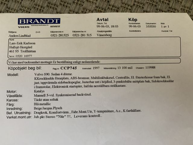 905083-59 Volvo S90 - 1997