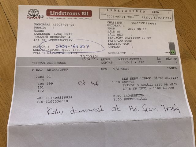 905083-80 Volvo S90 - 1997