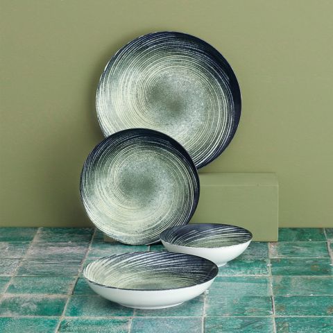 906777-3 Hermia multicolor plate set 24 parts - Shipping included