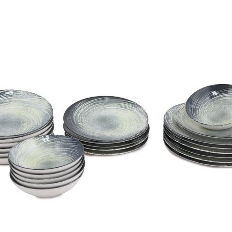 906777-4 Hermia multicolor plate set 24 parts - Shipping included