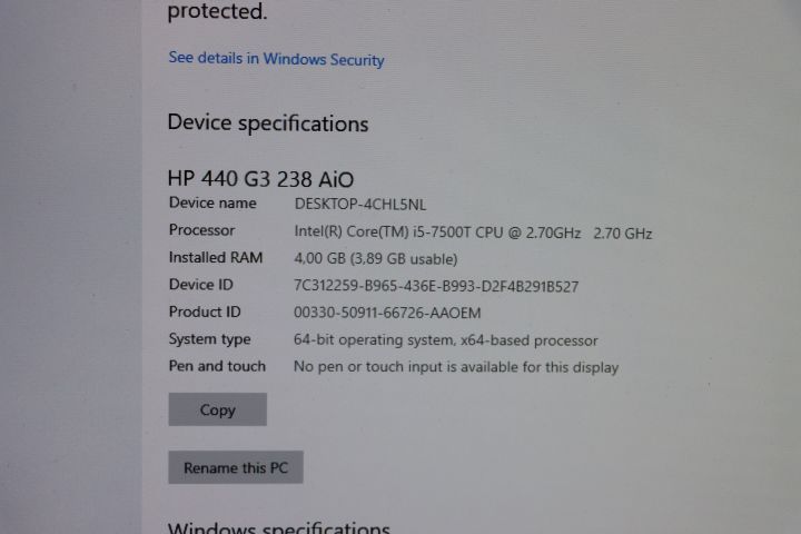 788189-3 Computer HP 440 G3 238 AIO
