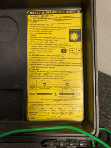 777459-3 Kyoritsu 3125 - Digital 5kV high voltage insulation tester