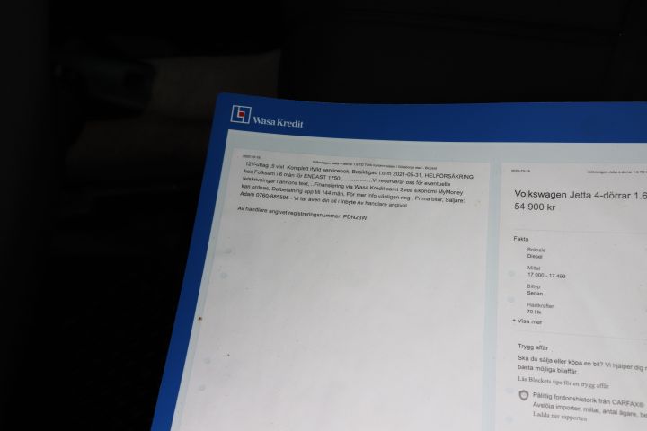 704111-11 Volkswagen Jetta 4-door - 1990