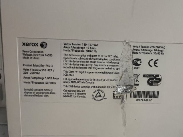 828970-4 Printer Xereox F4D-3