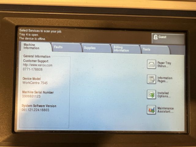 828970-8 Printer Xereox F4D-3