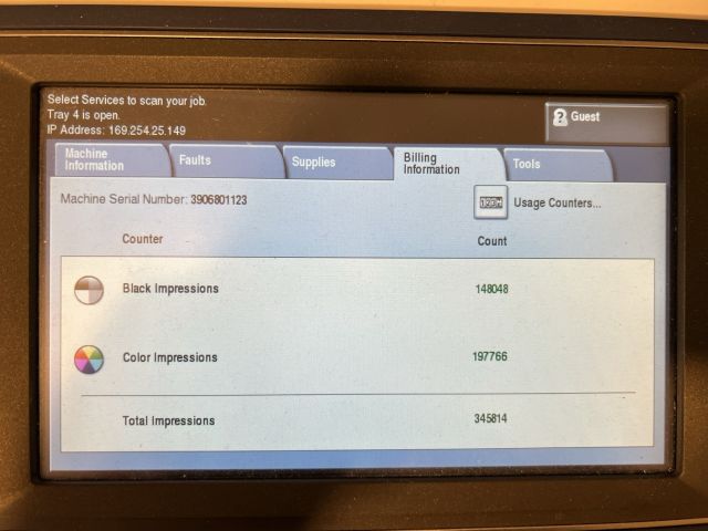 828970-10 Printer Xereox F4D-3