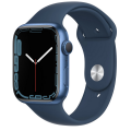 909101-1 Apple Watch Series 7 GPS, 45mm Blue Aluminum Case with Abyss Blue Sport Band - Regular
