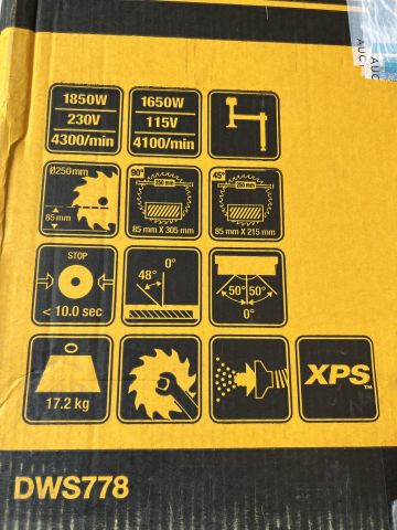 892594-8 DeWalt DWS778-QS Cutting / miter saw 250mm 1850W