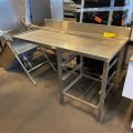 480388-1 Dispensing bench with guides for dish baskets. About 140x65x90cm