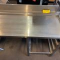 480388-2 Dispensing bench with guides for dish baskets. About 140x65x90cm