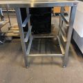 480388-3 Dispensing bench with guides for dish baskets. About 140x65x90cm