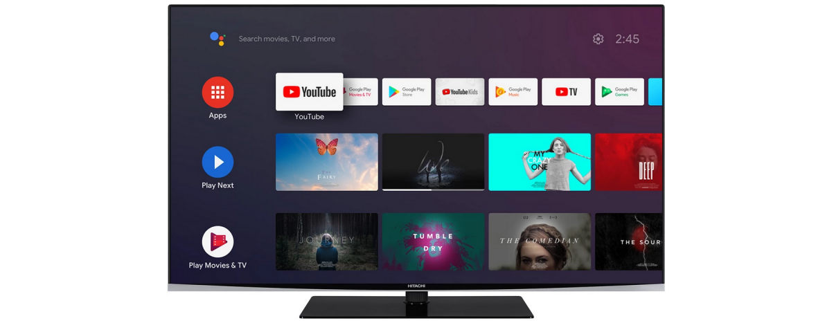 909748-1 43" Ultra-HD TV med Bluetooth & Google cast Hitachi 43HAL7351