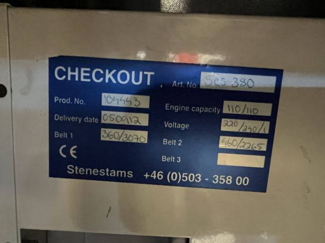 895315-17 Checkout counters 2 conveyor belts, scale, screen, scanners, printers
