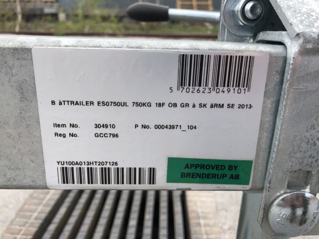 910156-10 Båttrailer BRENDERUP ES0750UL -17