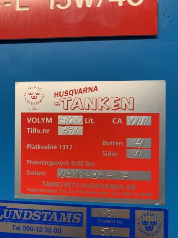 810299-3 Oil tank for engine oil 5100 liters with oil pump