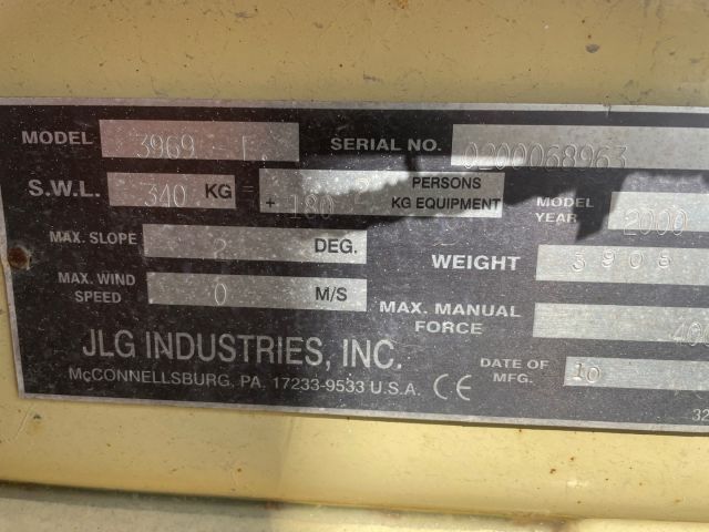 892579-14 Electric Scissor Lift JLG Sizzor 3969-E (619 H) -2000