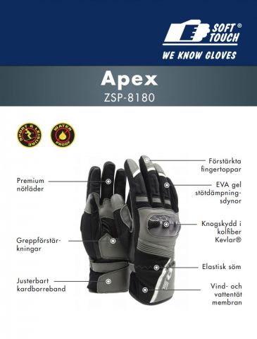 911899-6 2 par Soft Touch® Apex motorcykelhandske ( L)
