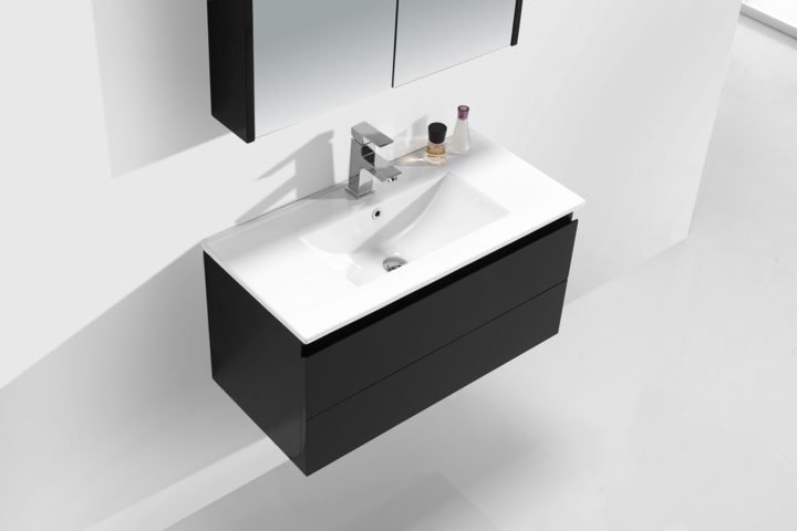 914356-1 Gunnel 80 cm dresser + washstand - sw439/Black + sw439-2