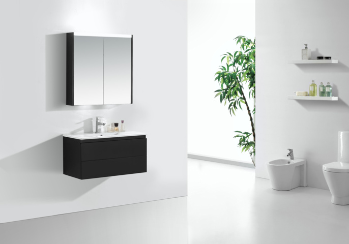 914356-2 Gunnel 80 cm dresser + washstand - sw439/Black + sw439-2