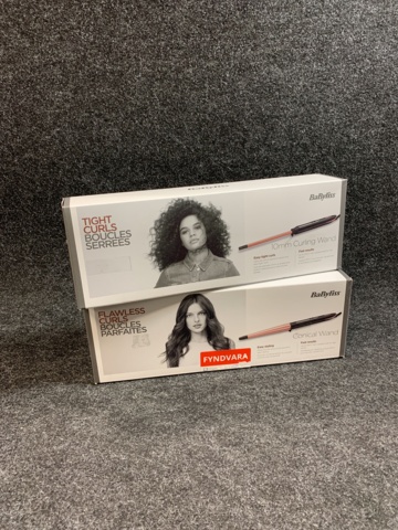 914077-1 1st Babyliss Conical Wand C454E & 1st Babyliss Rose Quartzs Tight Curls Wand C449E
