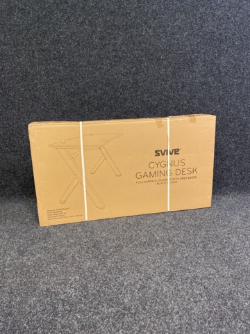 911094-2 Gaming desk Svive Cygnus - Matt black with gray seams