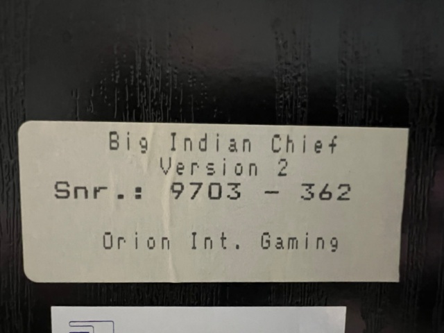 895430-5 Orion Big Indian Chief V2 takes new banknotes