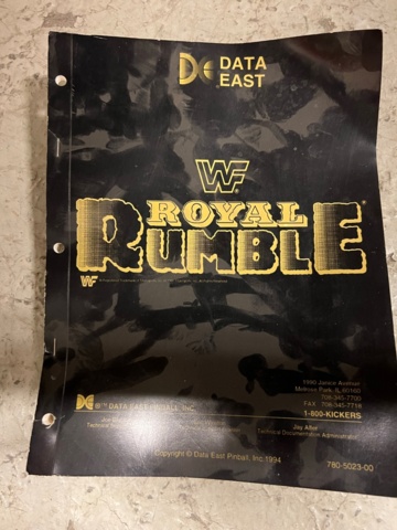 895433-14 Pinball Game Data East WWF Royal Rumble -1994