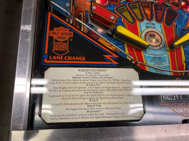 895434-7 Pinball Bally Harley Davidson -1991