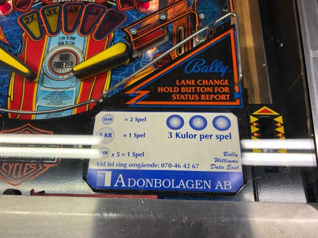 895434-9 Pinball Bally Harley Davidson -1991