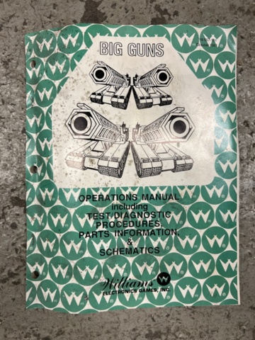 895437-16 Pinball Williams Big Guns -1987