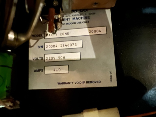 895444-19 Pinball Game Bally Party Zone -1991