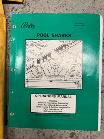 895446-17 Pinball Bally Pool Shark -1990