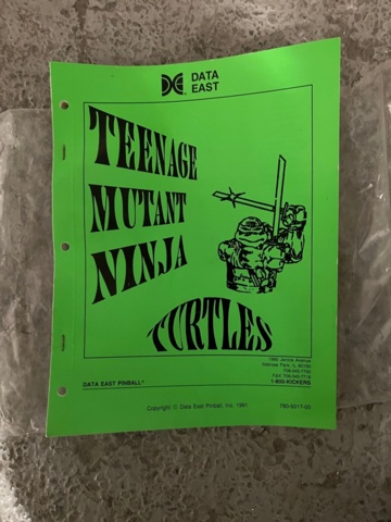 895453-16 Pinball Game Data East Teenage Mutant Ninja Turtles -1991