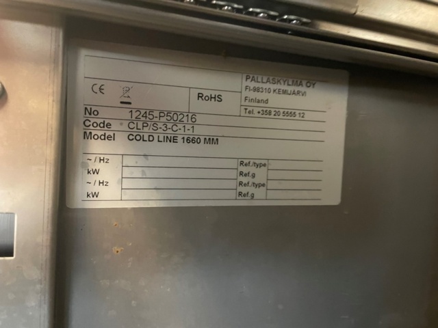 907964-10 Cooling bench Porkka Cold Line 1660 MM