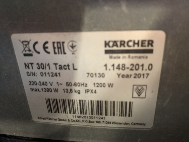 916521-3 Industrial vacuum cleaner Kärcher NT30 / 1 -2017