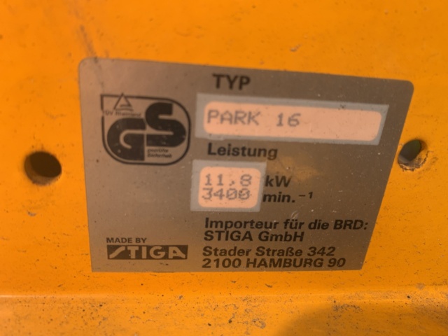 916602-7 Riding lawnmower Stiga Park 16 - 2007 repair object