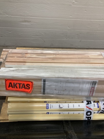 918233-8 Assortment of building materials (ventilation hoods, roof steps, rails and sills, etc.)