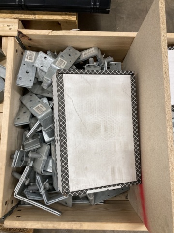 918233-12 Assortment of building materials (ventilation hoods, roof steps, rails and sills, etc.)