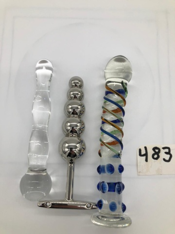 919910-1 2 pcs Dildo made of glass, 1 pc dildo made of metal - Shipping included (483)
