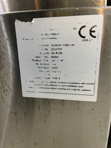 481129-3 Fin Shah Tandoor tandoori gas oven